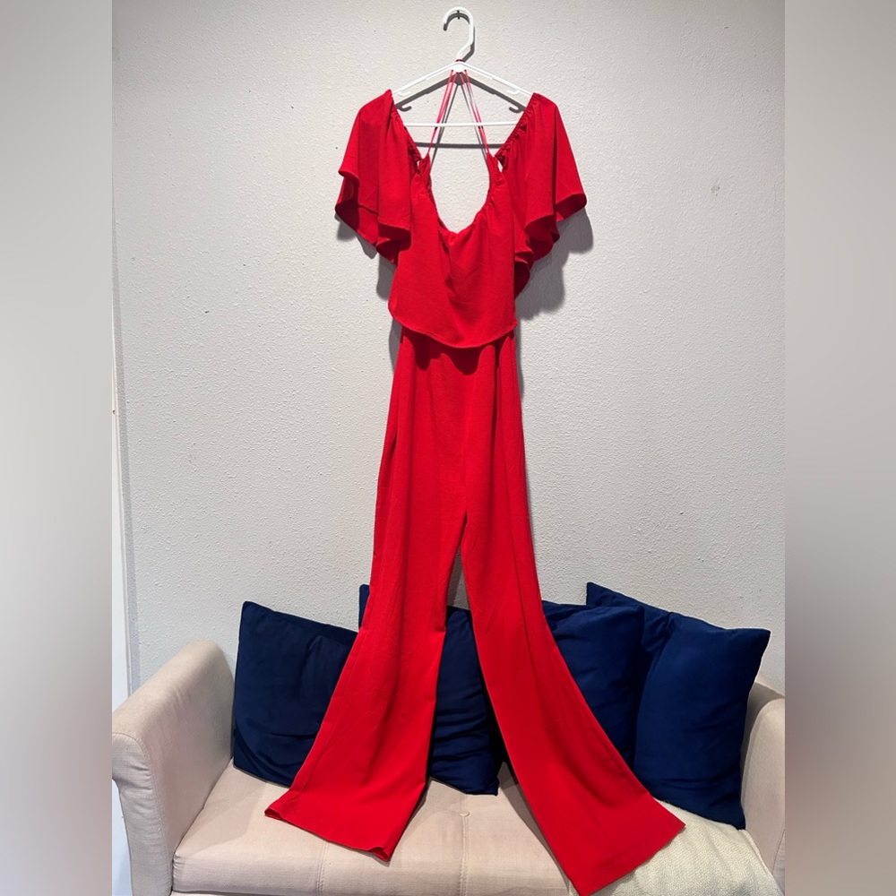 Lee Flounce jumpsuit red size medium